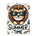 thumbnail image 2 of Cute Lion Face in Sunglasses Conches Ring Binder Notebook Journey Note Diary College Ruled Spiral Notebook Study Loose Leaf Paper A5 60 Pages, 2 of 8