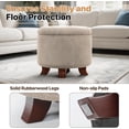 thumbnail image 6 of Hyxoo Round Ottoman, Ottoman with Storage, 20 Dia. x 17 H Inches Foot Rest Stool with Legs for Bedroom, Living Room, Decorative Home Furniture-20"D x 20"W x 17"H-Beige, 6 of 9
