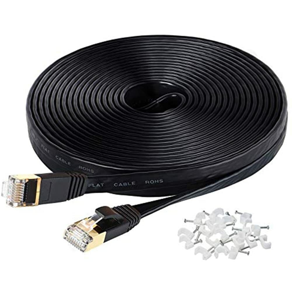 Cat7 Cable, 50 Ft Network For Xbox PS4, High Speed Flat Cord