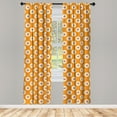 thumbnail image 3 of Ambesonne Floral Window Curtains, Roses in Vintage Motifs Art, Each 28" W x 84" L, Orange and Multicolor, 3 of 3