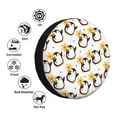 thumbnail image 3 of Bingfone Penguin With Flowers Spare Tire Cover Weatherproof Universal Wheel Protectors for RV Camper Travel Trailer SUV Truck-17 inch, 3 of 8