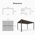 thumbnail image 4 of PURPLE LEAF 12' x 14' Louvered Pergola Outdoor Adjustable Louvre Shade Modern Aluminum Retractable Hardtop Roof for Deck Backyard Garden Bronze, 4 of 9