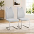 thumbnail image 6 of Ciphrias 37.4 Inch Grey Faux Leather Dining Chairs Set of 2 for Dining Room, 6 of 6