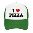 thumbnail image 2 of I Heart Pizza Love Food Funny Trucker Hat Mesh Cap Unisex Green, 2 of 5