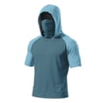 thumbnail image 5 of Garbnen Ice Silk Hooded Sun Shirts for Men Raglan UPF 50+ Sun Protection Men Rash Guard Short Sleeve with Face Mask Quick Dry Cooling Summer Athletic Fishing Shirts, 5 of 6