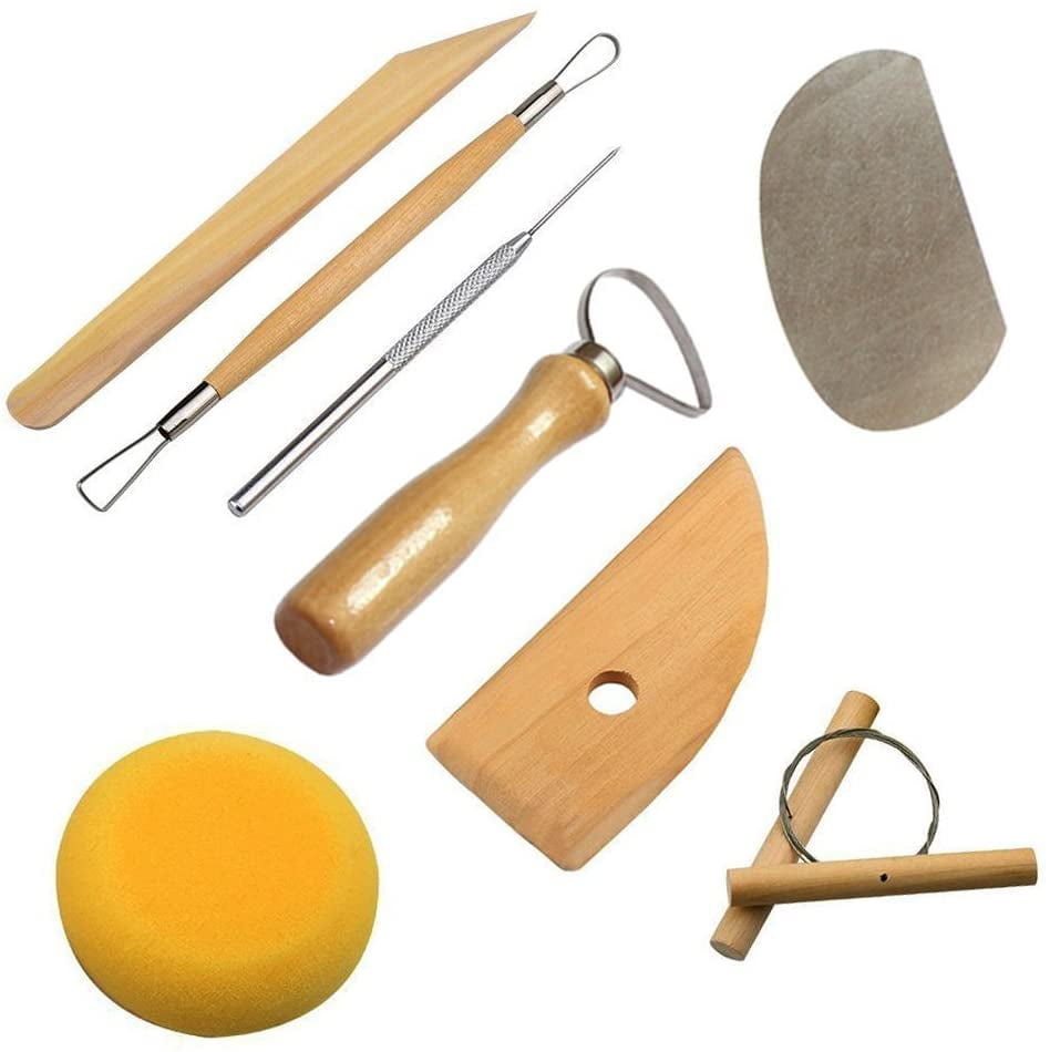 High Quality Useful Complete Pottery Tool Set, 8 Pieces, Wire Clay
