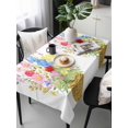 thumbnail image 6 of Spring Flowers Basket Table Cloth, Waterproof Tablecloth for Rectangle Tables, Colorful Floral Botanical Leaves Reusable Washable Fabric Table Cover for Restaurant Kitchen Dining Tables 60"x120", 6 of 9
