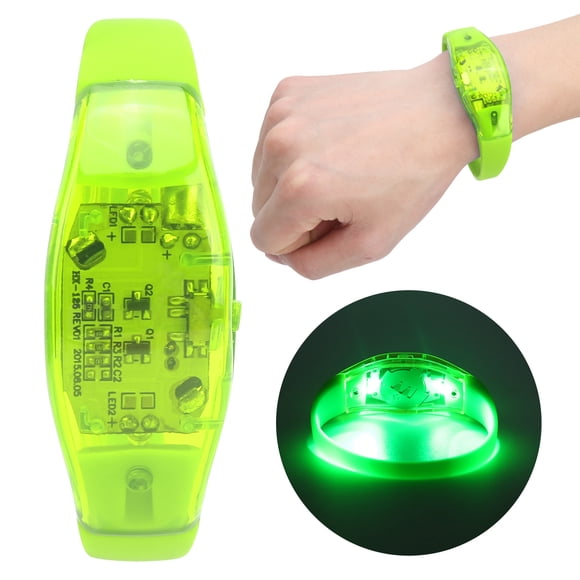 Bracelet de Nuit Course Bracelet LED Contrôle Sonore Bracelet en Silicone Clignotant pour Fête