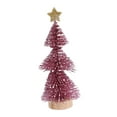 thumbnail image 3 of Mini árbol de Navidad artificial con nieve de 25 cm con base de madera, decoración navideña para mesa, fiestas, Año Nuevo y Navidad. Rojo, 3 of 8