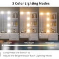 thumbnail image 4 of Makeup Vanity Desk with Lights and Mirror ,Dressing Table with 7 Drawers, Power Outlets, 3 Light Modes for Bedroom, White, 4 of 8