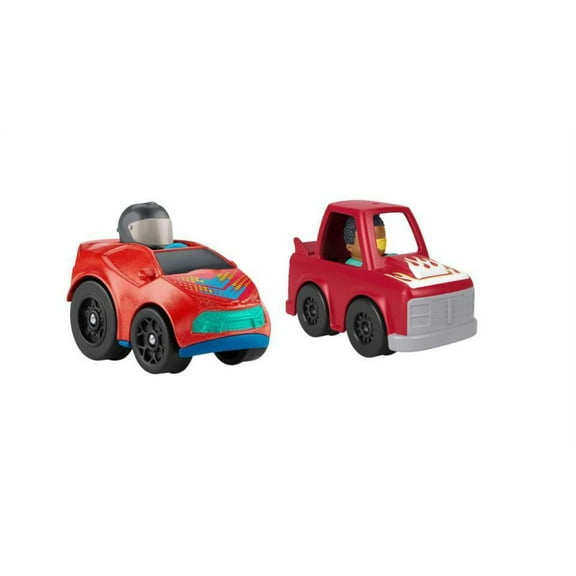 Bundle of 2 |Fisher-Price Little People Wheelies Race Car - (GMJ20 & GWD23)