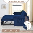 thumbnail image 4 of DEALTOPS Pull Out Sofa Bed, Convertible Loveseat Sleeper with Side Pockets, Blue, 4 of 8