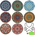 thumbnail image 1 of CNKOO 8Pcs DIY  Coasters Kit with Holder 4 Inch Rhinestone Painting Coasters Reusable  Drawing Cup Mat Colorful Crystal Art Painting Cup Pad Crafts for Kid Adult Beginner, 1 of 10