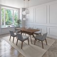 thumbnail image 3 of Juego de Comedor de Madera con 6 Sillas Tapizadas para 6 Personas, Mesa y Sillas para Comedor y Cocina, Midtown Concept Lisboa, Nogal y Gris Claro, 3 of 5