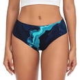 thumbnail image 1 of Fotbe Blue Marble And Gold Calzones Estampados para Mujer – Ropa Interior de Algodón, Cómoda, Suave y Elástica-X-Small, 1 of 6