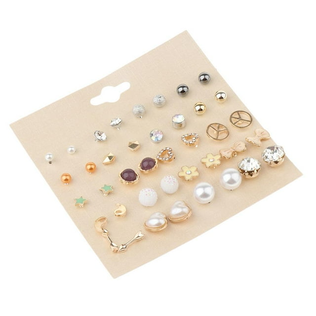 20 Pares De Aretes Y Sencillos, Con Una Variedad De Joyas Boho Para Mujeres, Niñas Y Jóvenes 20 Pares De Aretes Con Múltiples Pernos, Para