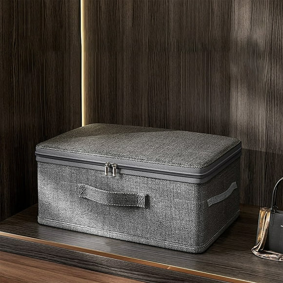 Caja organizadora de ropa con tapa | Contenedor de almacenamiento plegable de tela catiónica para dormitorio | Solución eficiente de ahorro de espacio para calcetines ropa de cama ropa interior