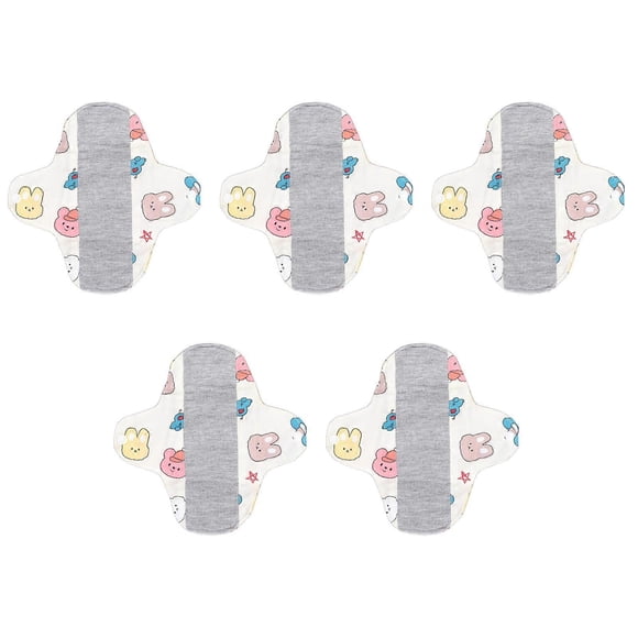 Lot de 5 serviettes hygiéniques lavables et réutilisables, absorbantes et respirantes, S THS004