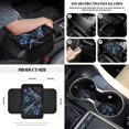 thumbnail image 5 of Renewold Blue Dragonfly Flower 12 PCS Auto Accessories Front Car Seat Covers with Steering Wheel Seat Belt Cover Armrest Pad Trash Bin Sunglass Pocket Rear View Mirror Cover Coaster Keychain, 5 of 7