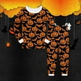 thumbnail image 2 of Gelikeya Toddler Kids Halloween Pajamas Boys Girls Casual Long Sleeve Tops Pants 2 Piece Outfit Pajama Sets (Orange, 5-6 Years), 2 of 4