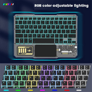 Luminous Wireless Keyboard Rechargeable Touchpad Keyboard Bluetooth Keypads for Phone PC Tablet Gaming Black