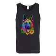thumbnail image 2 of Wild Bobby, Colorful Happy German Shepherd Dog Animal Lover Mens Graphic Tank Top, Black, 3XL, 2 of 3