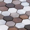 thumbnail image 4 of Sample - Modket Brown Beige Marble Metallic Hexagon Modern Mosaic Tile Backsplash Kitchen, 4 of 8