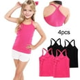 thumbnail image 2 of 4 Pack Girls Camisole Undershirts, 4 Pack Soft Cotton Tank Tops, Girls’ Solid Color Racerback Sleeveless Tanks, 2 of 6