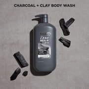 Dove Men+Care Body And Face Scrub Body Wash For Men Charcoal + Clay With 24-Hour Nourishing Micromoisture Technology, 30 fl oz