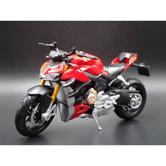 Open Box DUCATI SUPER NAKED V4S BIKE MOTORCYCLE RED 1/18 SCALE DIORAMA DIECAST MODEL BIKE