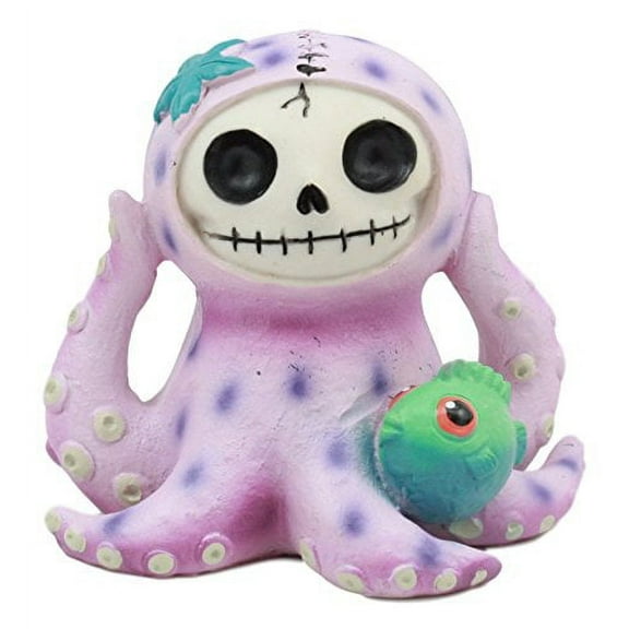 Ebros Furrybones Octopee The Purple Octopus Skeleton Figurine 2.5" H