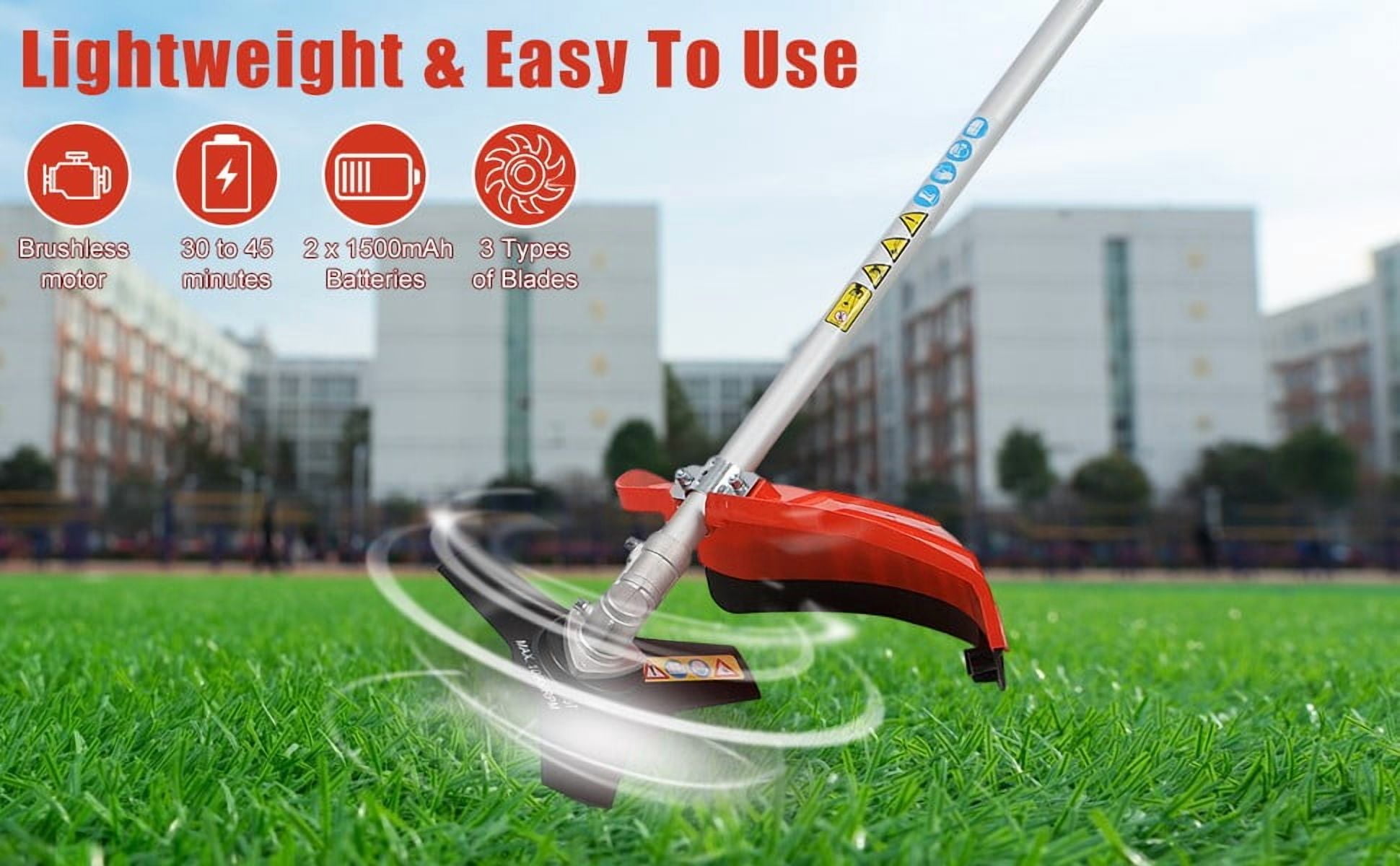 YNCE 52cc Gas Weed Eater,Gas String Trimmer,5 in 1 Cordless Hedge Trimmer[2 Stroke],Multi Garden Tools Brush Cutter, Weed Wacker, Pole Saw with Extension Pole, String Trimmer for Yard Lawn