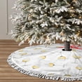 thumbnail image 3 of Christmas Tree Skirt, Champagne Glass Print Christmas Tree Decorations Indoor, Tree Skirts Mat With Tassel Trim for Halloween New Year Holiday Christmas Party Decor 36 Inches, 3 of 7