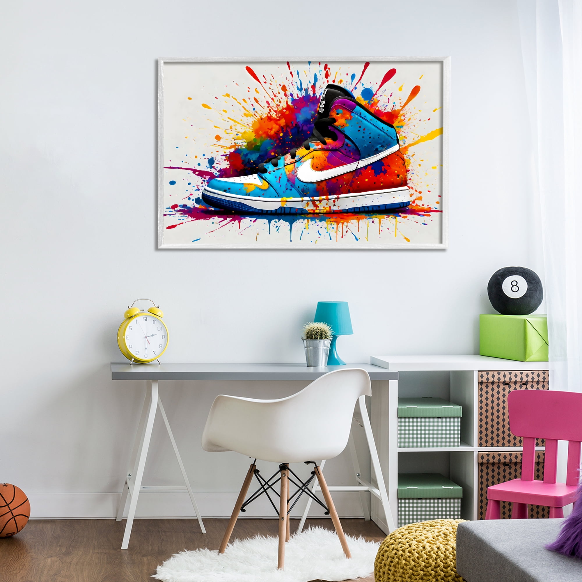 Stupell Industries Centric Sneaker Splash White Framed Giclee Art, design by Creative Studio