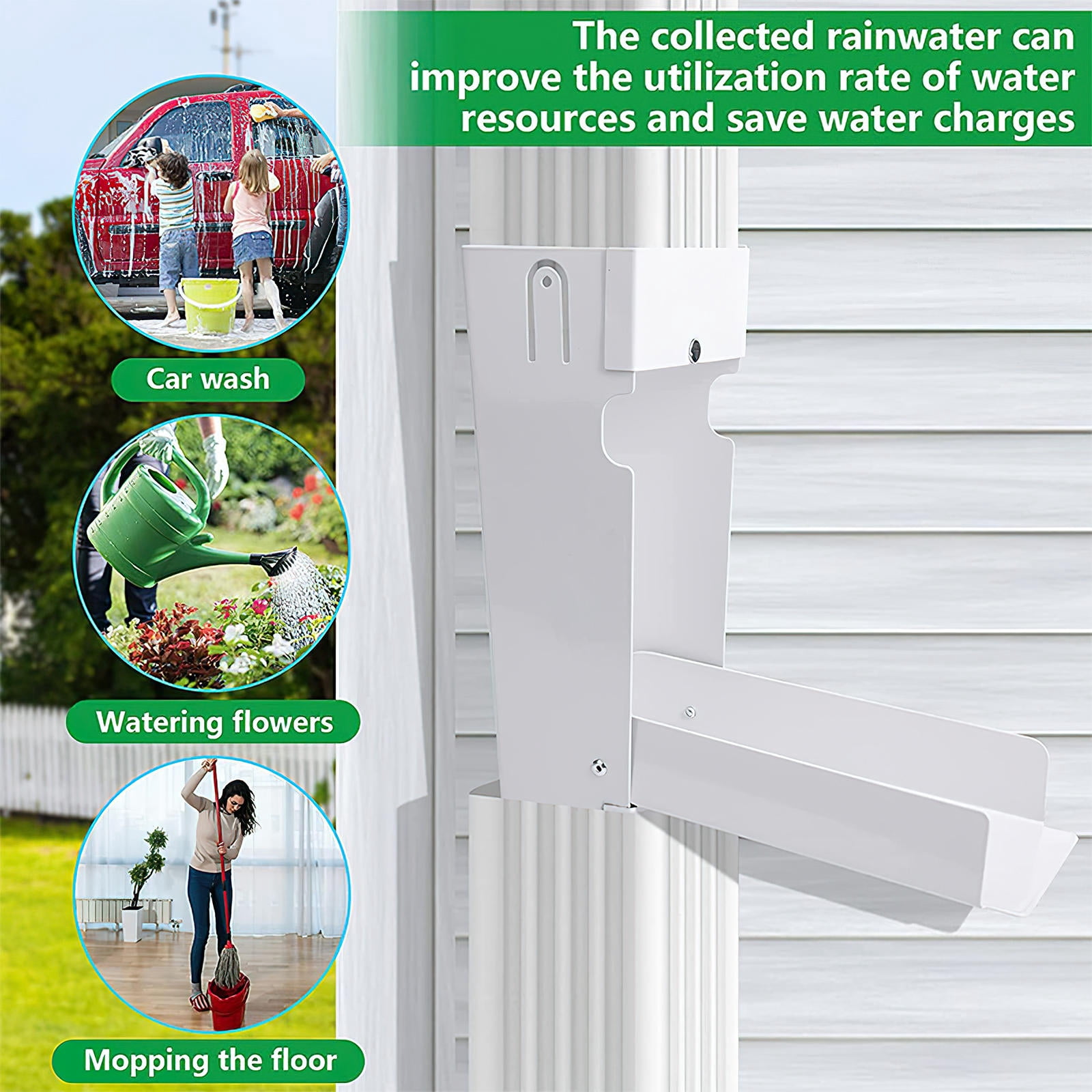 AURARMLET 1Pack Garden Rainwater Diverter with Metal Material for Water Conservation Purposes
