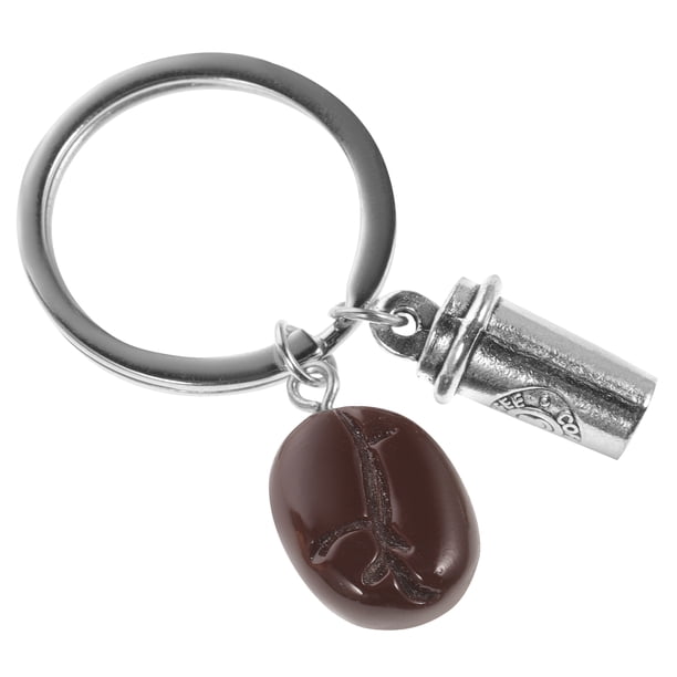 GOOHOCHY 1pc adorable del grano de café del ornamento bolso colgante llavero colgante de la taza de café