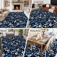 thumbnail image 6 of Summer Ocean Washable Living Room Rugs 5'x8', Seahorse Shell Starfish Black Background Low Pile Throw Large Area Rug Non-Slip Sturdy Edge Binding Carpet for Living Room Kitchen Office, 6 of 9