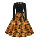 thumbnail image 3 of Vestidos Casuales Para Mujer, Vestido Camisero Con Estampado de Halloween | Estilo Retro de Manga Larga Para La Moda de Otoño de Mujer, 3 of 3