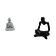 thumbnail image 1 of Estatua de mono,Estatua de Buda Mono para Interiores y Exteriores Budista,Figuras en miniatura meditando para decorar el jardín de casa.,Figura de pensador abstracto,Estatua de pensador, 1 of 8