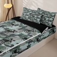 thumbnail image 3 of Castle Fairy Jungle Animal Moose Zipper Twin Comforter Sets with Fitted Sheet and 2 Pillowcases,Abstract Polka Dots Camo Zipper Bedding Set,Pale Green,Black Reversible,4-Piece, 3 of 6