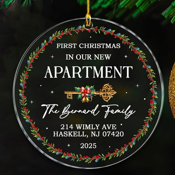 First Christmas in Our New Apartment Ornaments, Custom Name/Year/Address an Apartment Christmas Ornament 2025, Our New Apartment Ornament Gift, 1st Xmas in Our New Apartment Ornaments