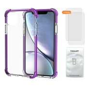 iPhone 11 Case Clear with Screen Protector [2X Tempered Glass], 6.1", Ultra-Thin Slim Lightweight Soft TPU Bumper Shock-Absorption & Scratch-Resistant Case