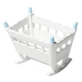 thumbnail image 2 of 1/12 Mini casa de cucenario accesorio modelo de juguete casa de accesorios Navidad año regalos Blanco azul CUTICAT cuna de casa de muñecas en miniatura, 2 of 8