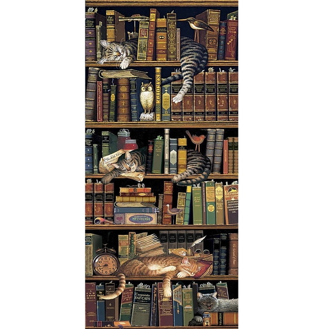 Wdftyju 5D DIY diamante pintura completo redondo taladro librería gato mosaico Rhinestone imagen Wdftyju 5ag0zp6lb3qh7uu0