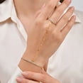 thumbnail image 6 of VNOX Stainless Steel 18K Gold Plated Tennis Chain Finger Bracelet Hand Chain for Wedding Party Gift, 6 of 6