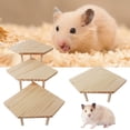 thumbnail image 1 of AURORA TRADE - Plataforma de madera para animales pequeños, mesa de madera natural resistente a mordeduras con pilares, accesorios de jaula de juguetes naturales para hámster, ardilla, jerbo,, 1 of 8