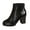 Black, variant on Halloween Women's Platform Ankle Boots Almond Round Toe Leather Fall Short Booties with Back Zipper