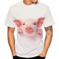 thumbnail image 3 of Summer New Funny Pig T-Shirts Cute Animal 3D Print Streetwear Men Women Casual Fashion Oversized T Shirt Kids Tees Tops Clothing, 3 of 5