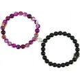 thumbnail image 3 of Pulseras de pareja Nikou con coronas de cuentas magnéticas de piedra natural, 3 of 6