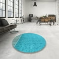 thumbnail image 3 of Ahgly Company Indoor Rectangle Patterned Bright Cyan Blue Area Rugs, 5' x 8', 3 of 6